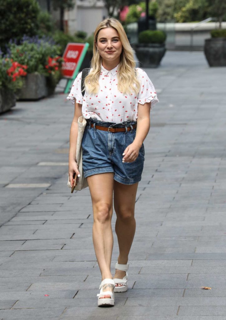 Sian Welby in a Denim Shorts