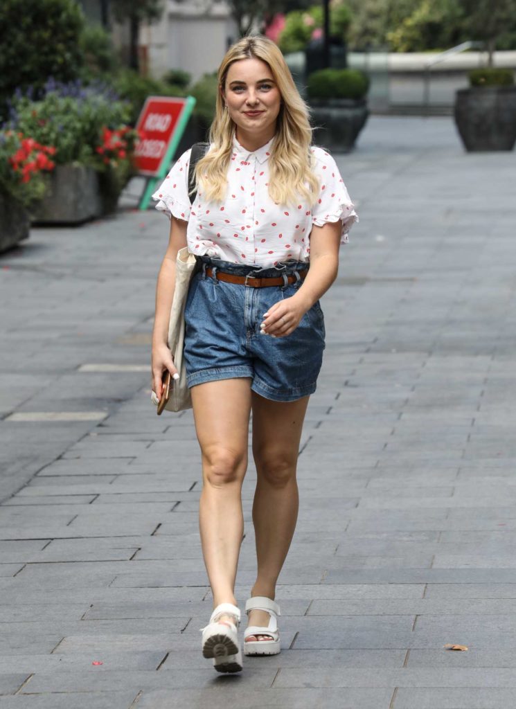 Sian Welby in a Denim Shorts