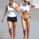 Sistine Stallone in an Olive Bikini Was Seen Out with Jennifer Flavin on the Beach in Malibu