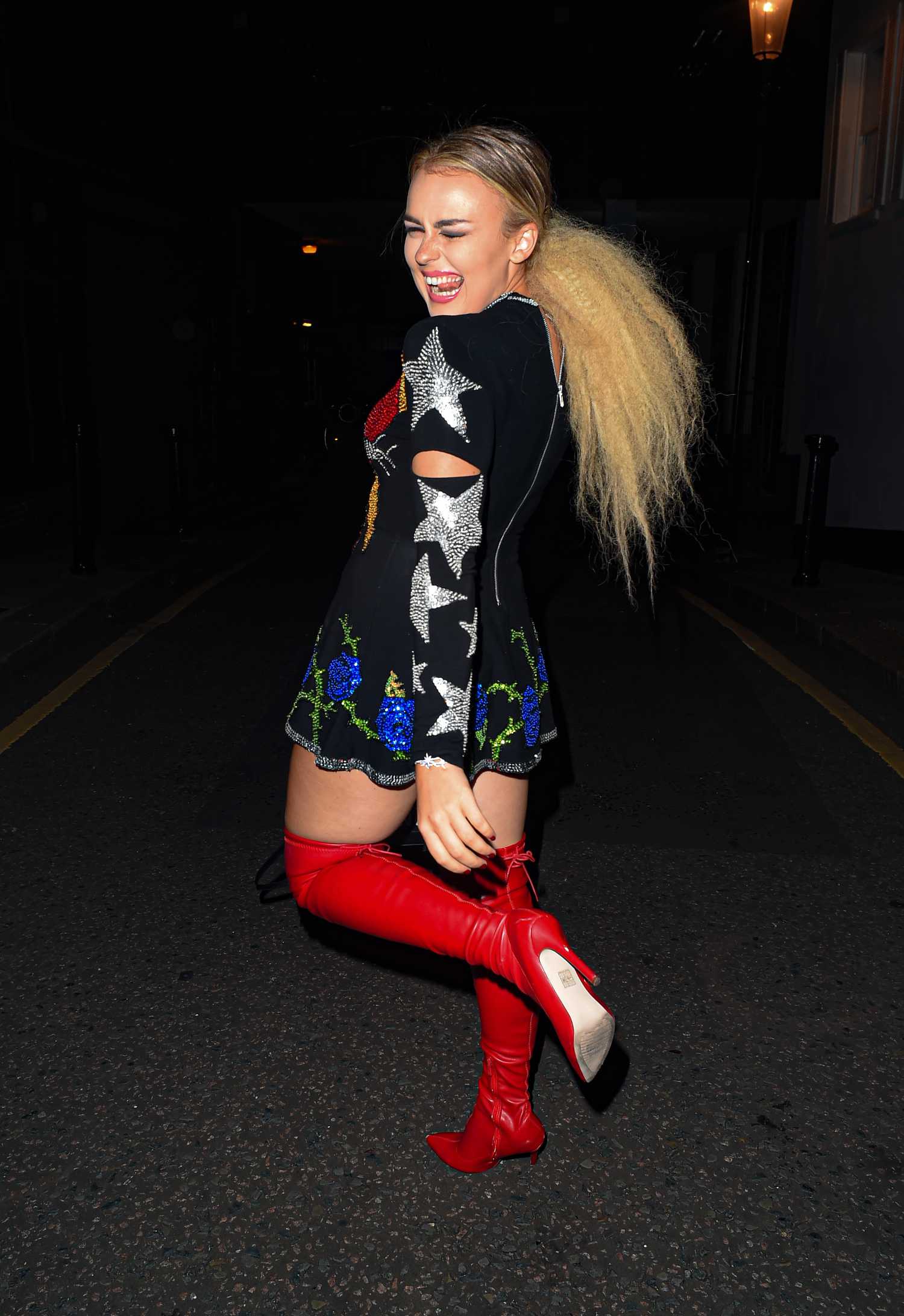 Tallia Storm in a Red Boots Leaves LH2 Studios in London – Celeb Donut