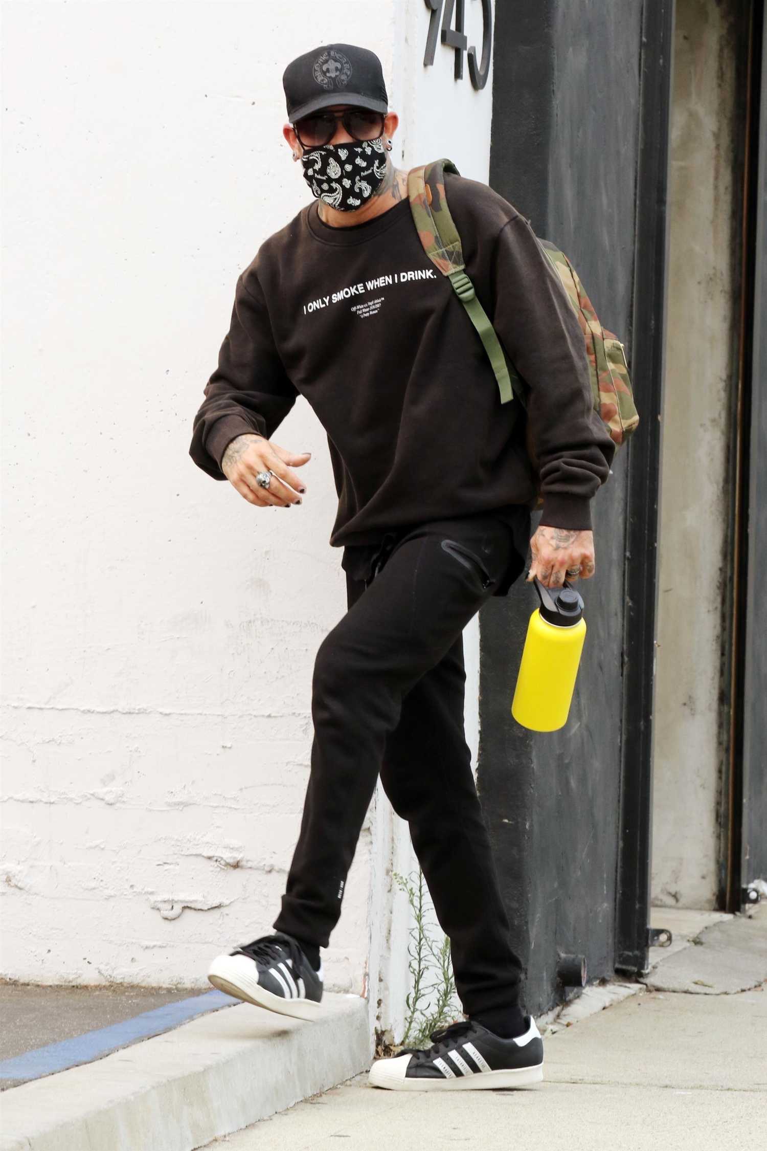 AJ McLean in a Black Cap Arrives to the DWTS Dance Practice in Los ...