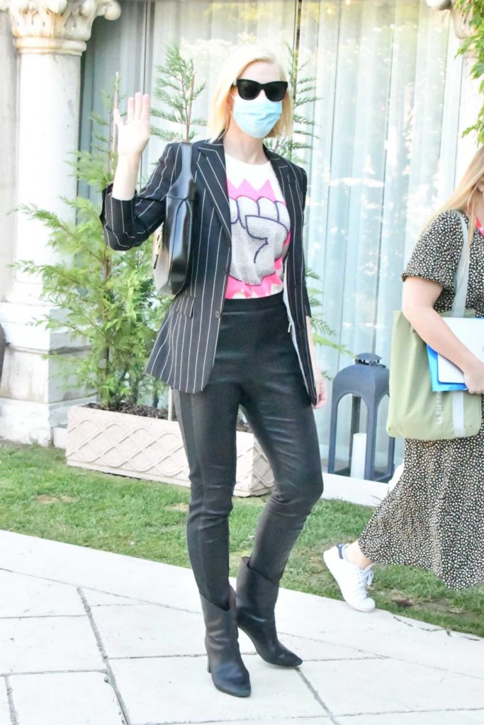Cate Blanchett in a Black Striped Blazer
