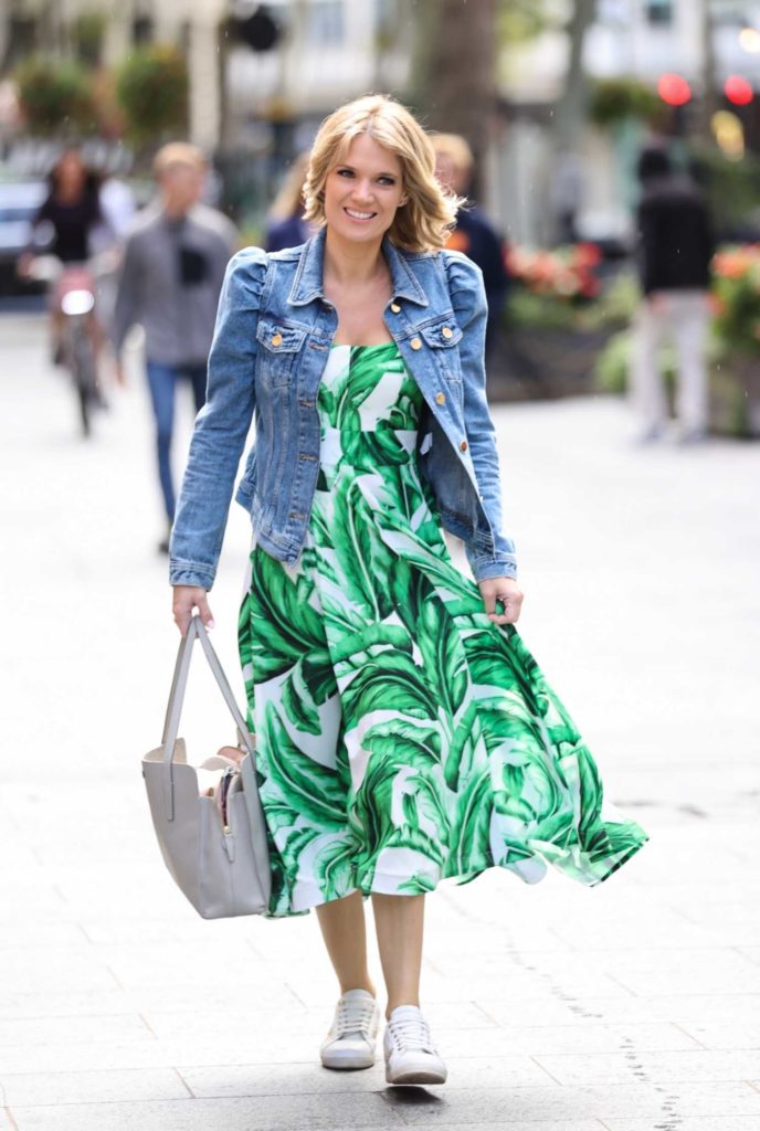Charlotte Hawkins in a Green Floral Dress