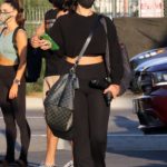 Cheryl Burke in a Black Protective Mask Arrives at the DWTS Studio in Los Angeles