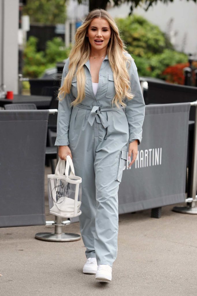 Georgia Kousoulou in a Gray Jumpsuit