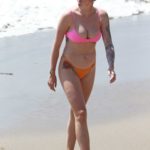 Ireland Baldwin in a Two-Piece Bikini on the Beach in Malibu