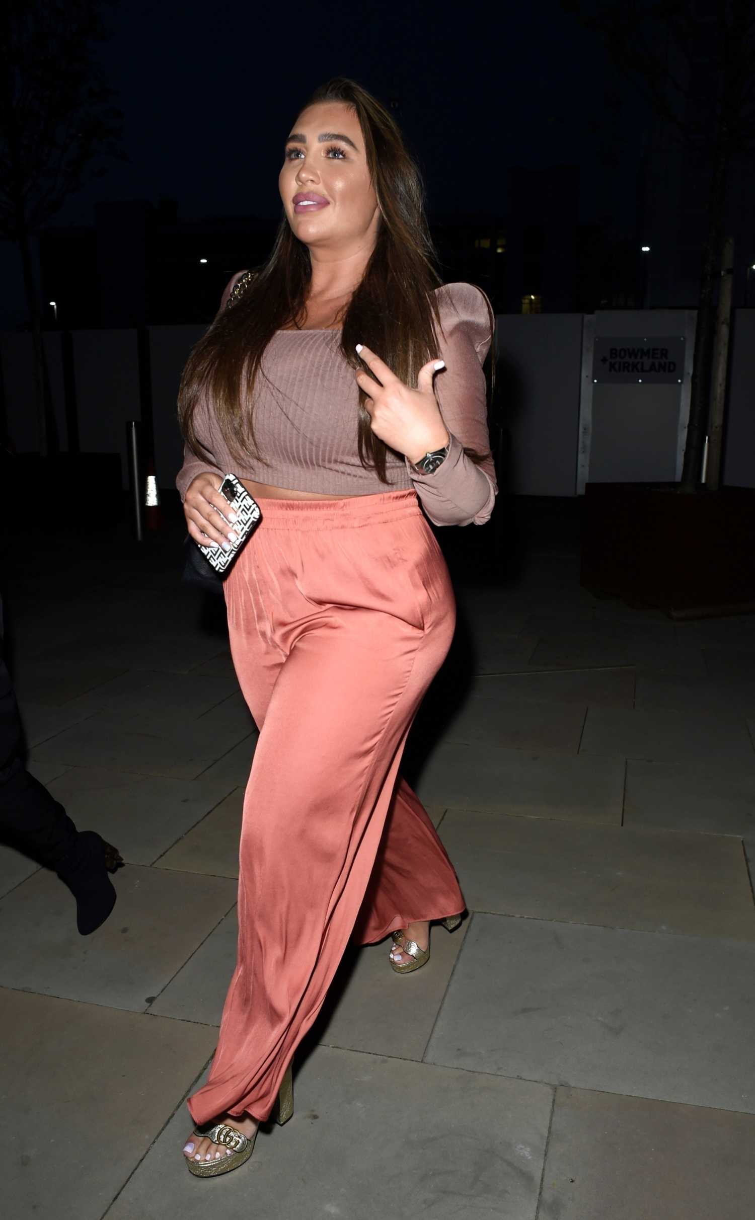 Lauren Goodger in a Pink Track Pants Enjoys a Night out at Menagerie in ...