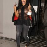 Masika Kalysha in a Black See-Through Blouse Was Seen Out in West Hollywood