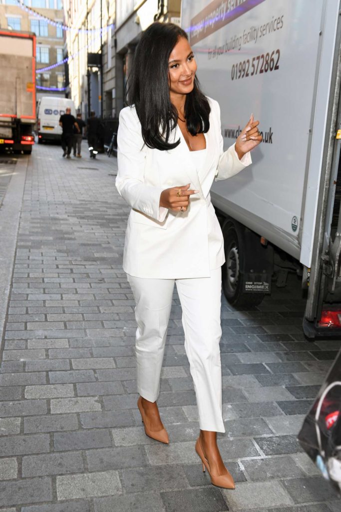 Maya Jama in a White Suit