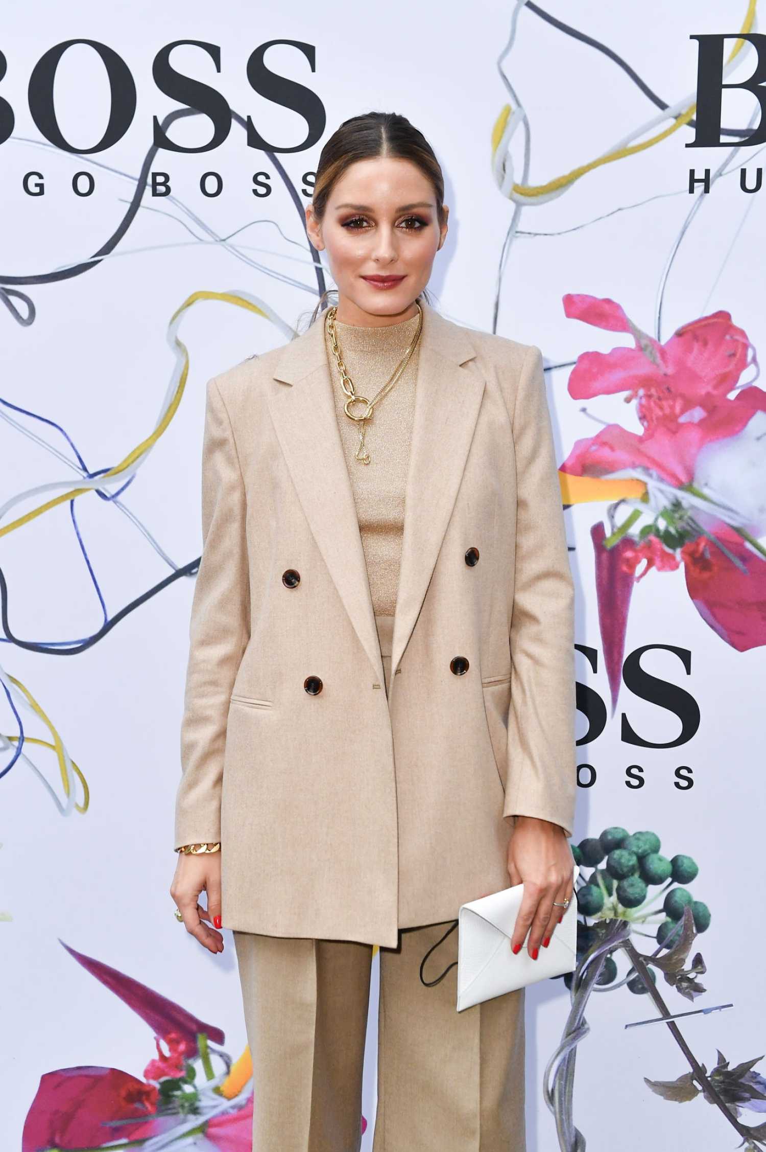 Olivia Palermo in a Beige Suit Attends the Boss Fashion Show During the ...