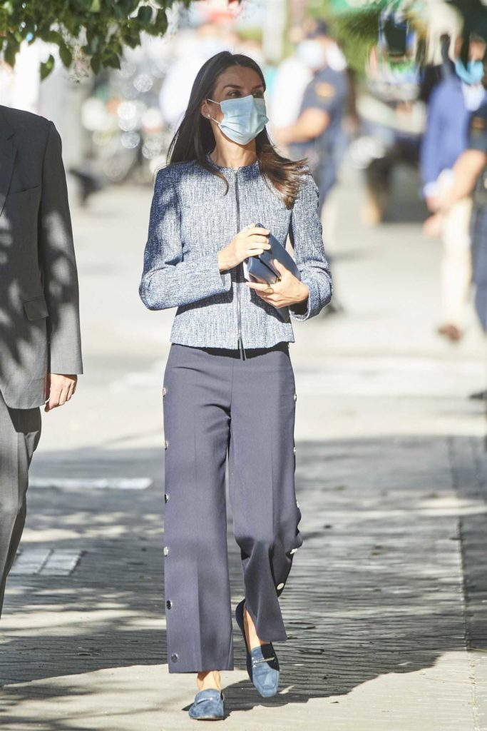 Queen Letizia of Spain in a Protective Mask