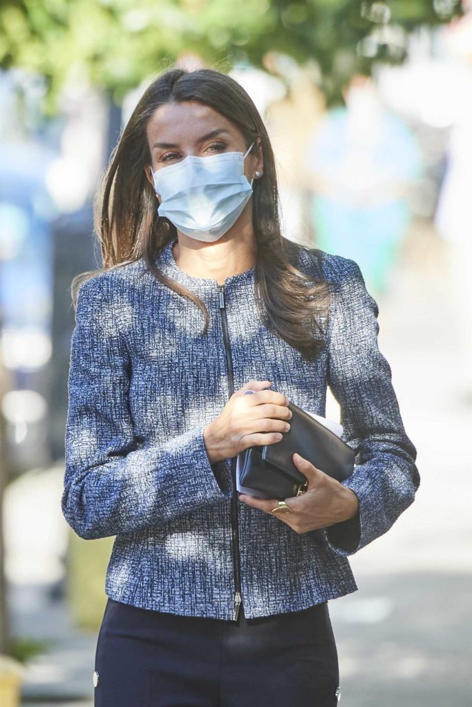 Queen Letizia of Spain in a Protective Mask
