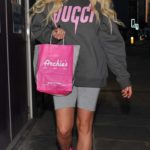 Shannen Reilly McGrath in a Pink Sneakers Leaves Archies Burger and Milkshake Bar in Manchester
