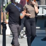 Aree Gearhart in a Black Leggings Stocks Up on Groceries Out with Jack Osbourne at Trader Joe’s in Studio City