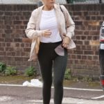 Billie Faiers in a White Nike Sneakers Was Seen Out in Essex