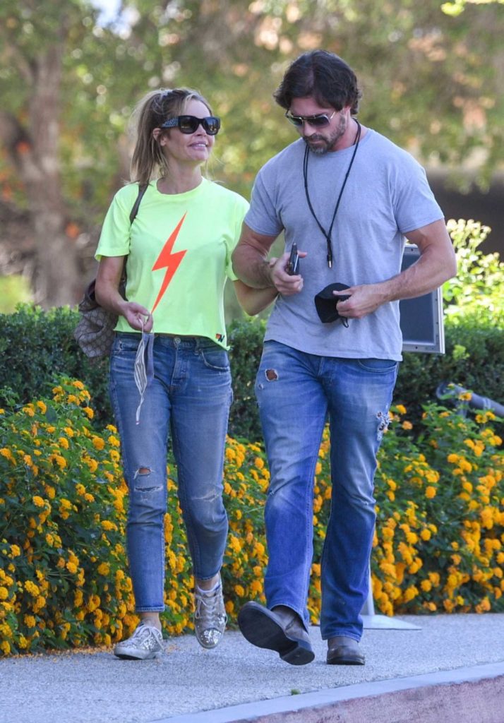 Denise Richards in a Neon Green Tee