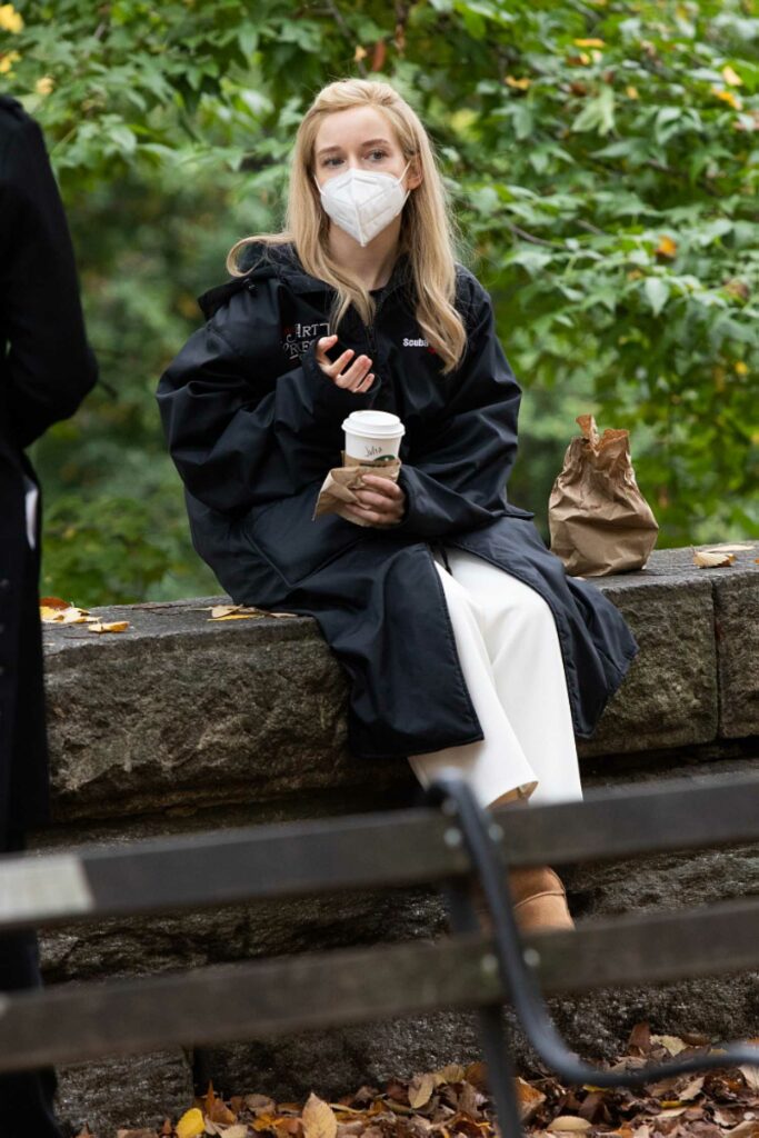 Julia Garner in a Protective Mask