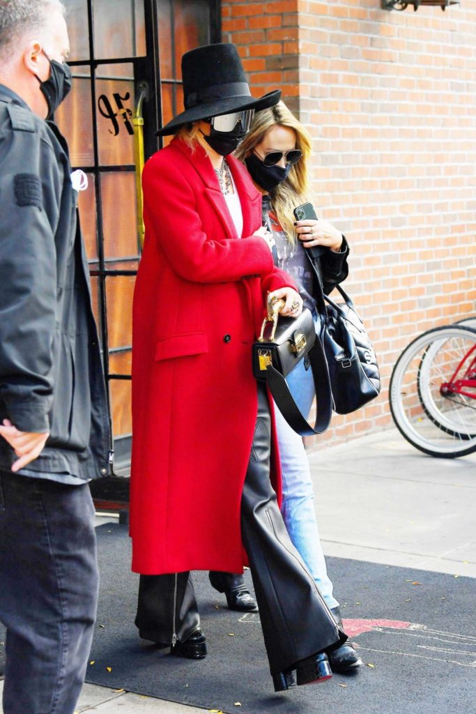 Miley Cyrus in a Red Coat