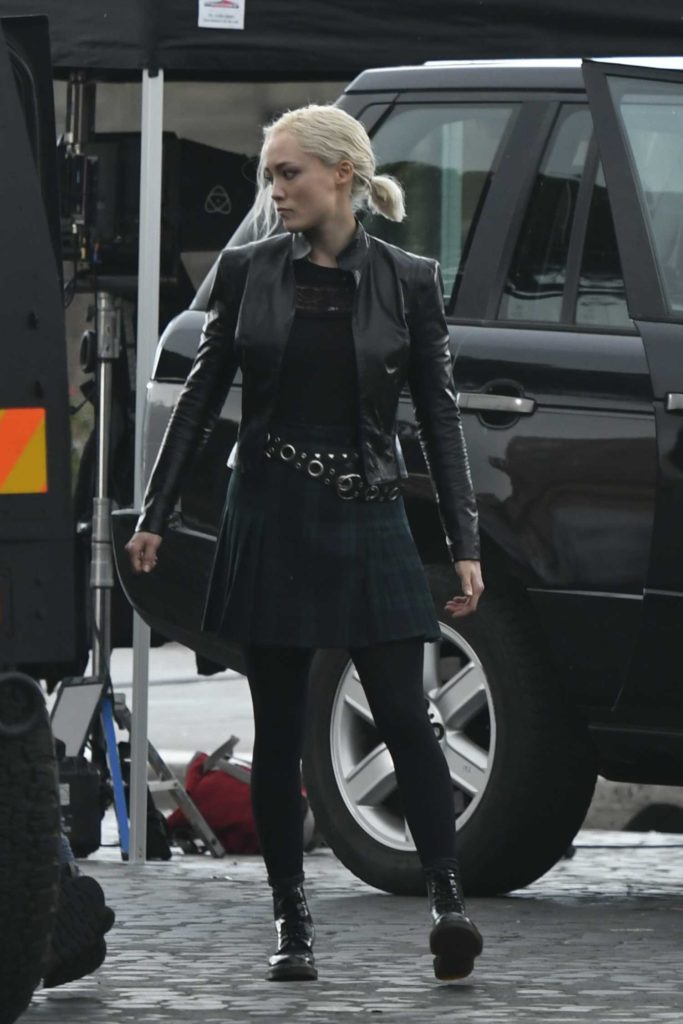 Pom Klementieff in a Black Jacket on the Set of the Mission Impossible ...