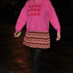 Rachel Riley in a Pink Jumper Leaves the Countdown Studios on Mediacity in Manchester