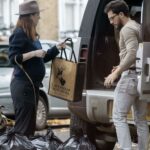 Rose Leslie in a Black Pants Loads Luggage Into Her Car Out with Kit Harington in London