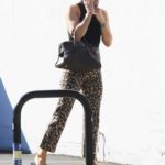 Sharna Burgess in an Animal Print Pants Arrives at the DWTS Studio in Los Angeles
