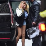 Wendy Williams in a Black Sneakers Arrives at Her Studios in New York
