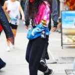Willow Smith in a Tie Dye Sweatshirt Out with a Female Friend Goes Shopping in SoHo, New York