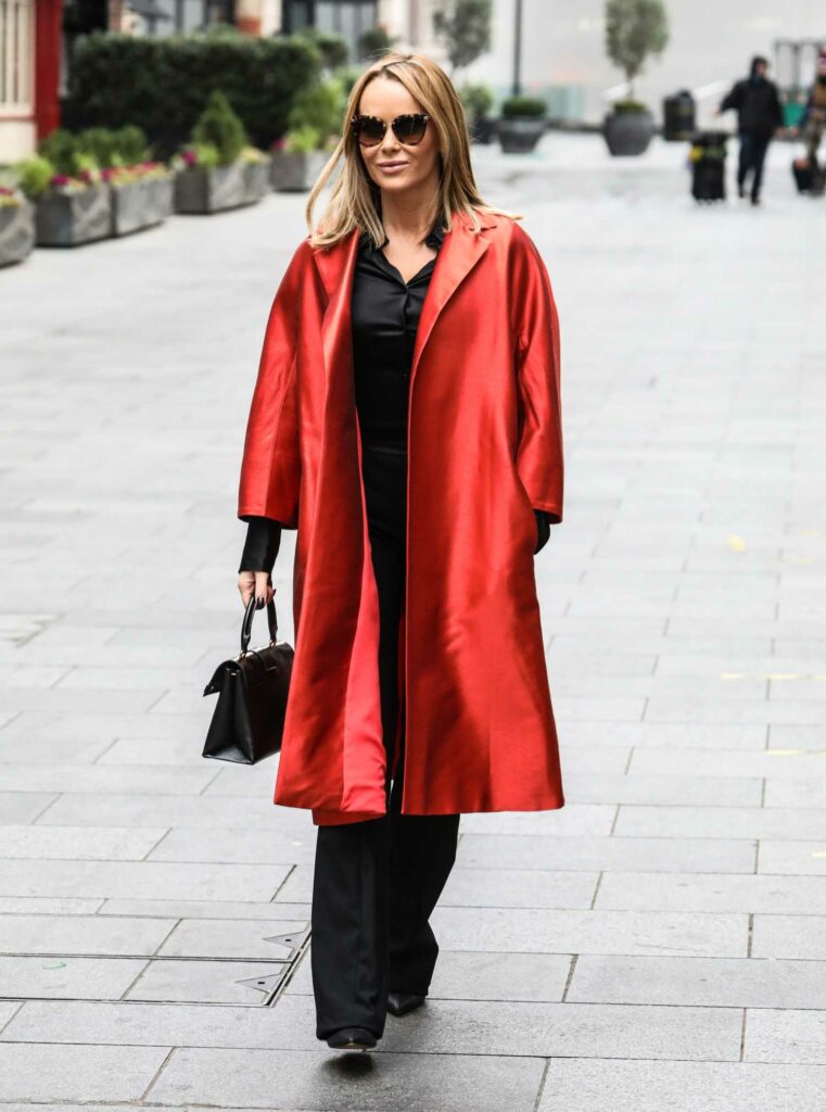 Amanda Holden in a Red Trench Coat