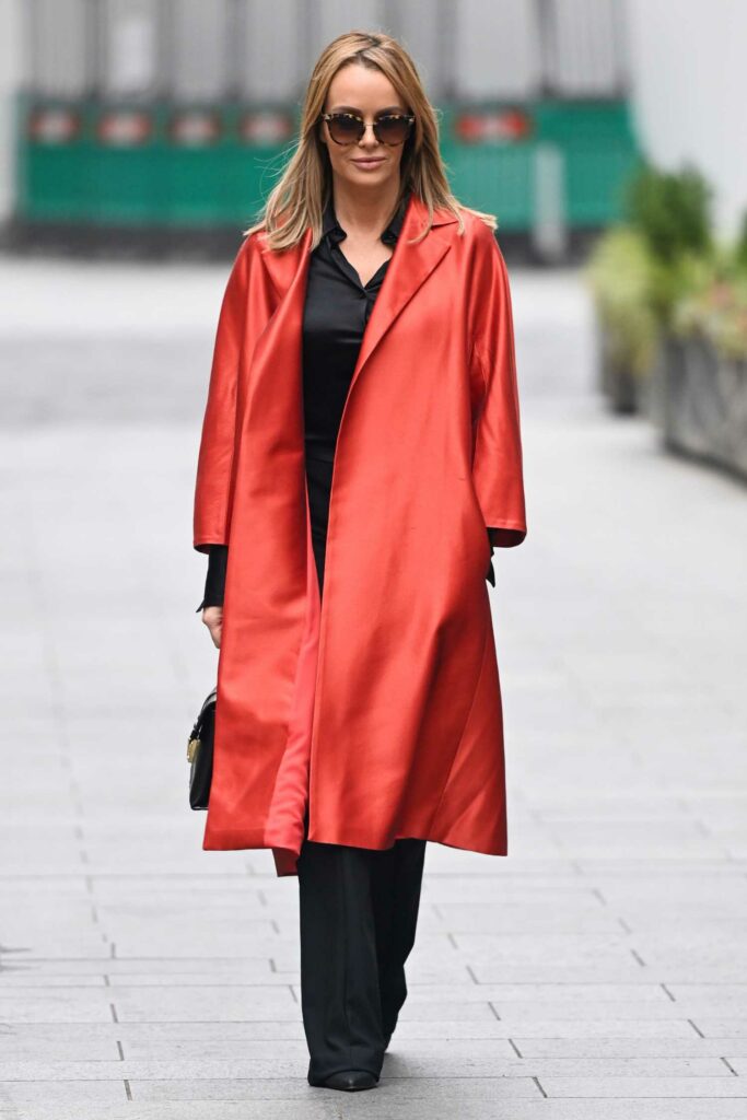 Amanda Holden in a Red Trench Coat
