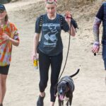 Amber Heard in a Black Leggings Walks Her Dog in Los Angeles