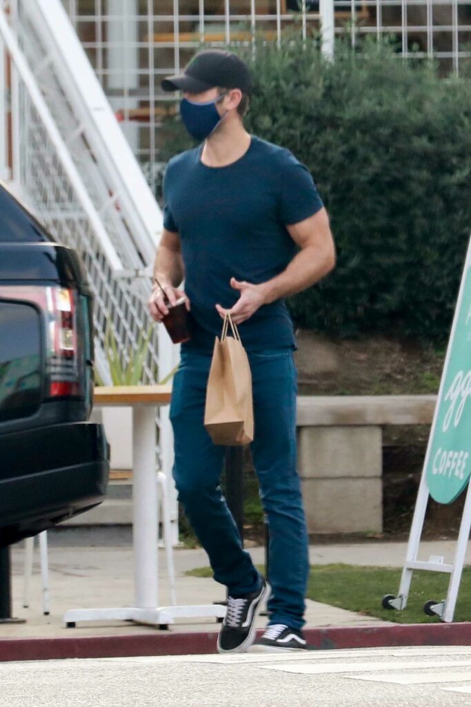 Chace Crawford in a Blue Tee