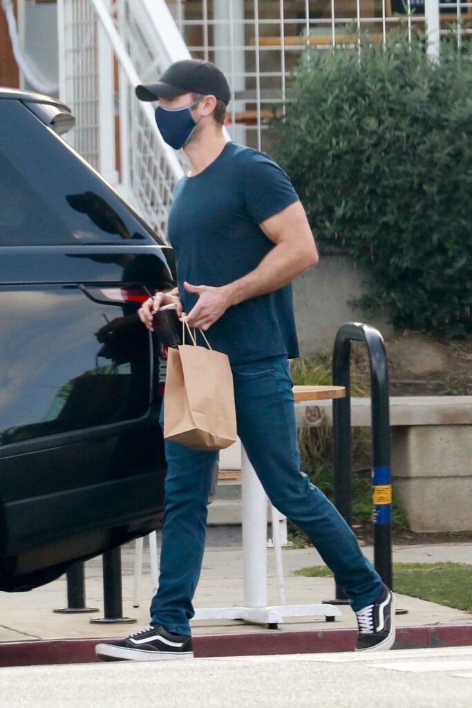 Chace Crawford in a Blue Tee