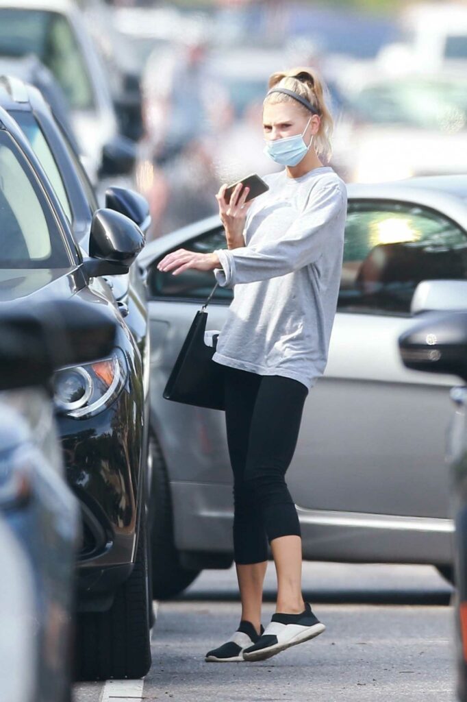 Charlotte McKinney in a Protective Mask