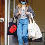 Daisy Edgar-Jones in a Protective Mask Goes Shopping on London