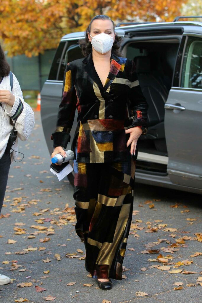 Debi Mazar in a Multi-Color Jumpsuit