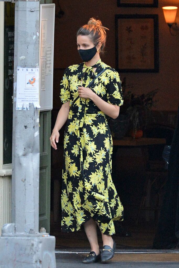 Dianna Agron in a Black Protective Mask