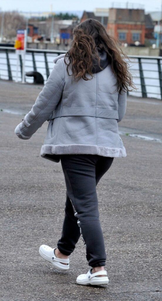 Ellie Leach in a Grey Jacket