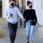 Hayley Erbert in a Black Protective Mask Was Seen Out with Derek Hough in Sherman Oaks