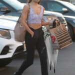Jenna Johnson in a Grey Floral Print Top Arrives at the DWTS Studio in Los Angeles