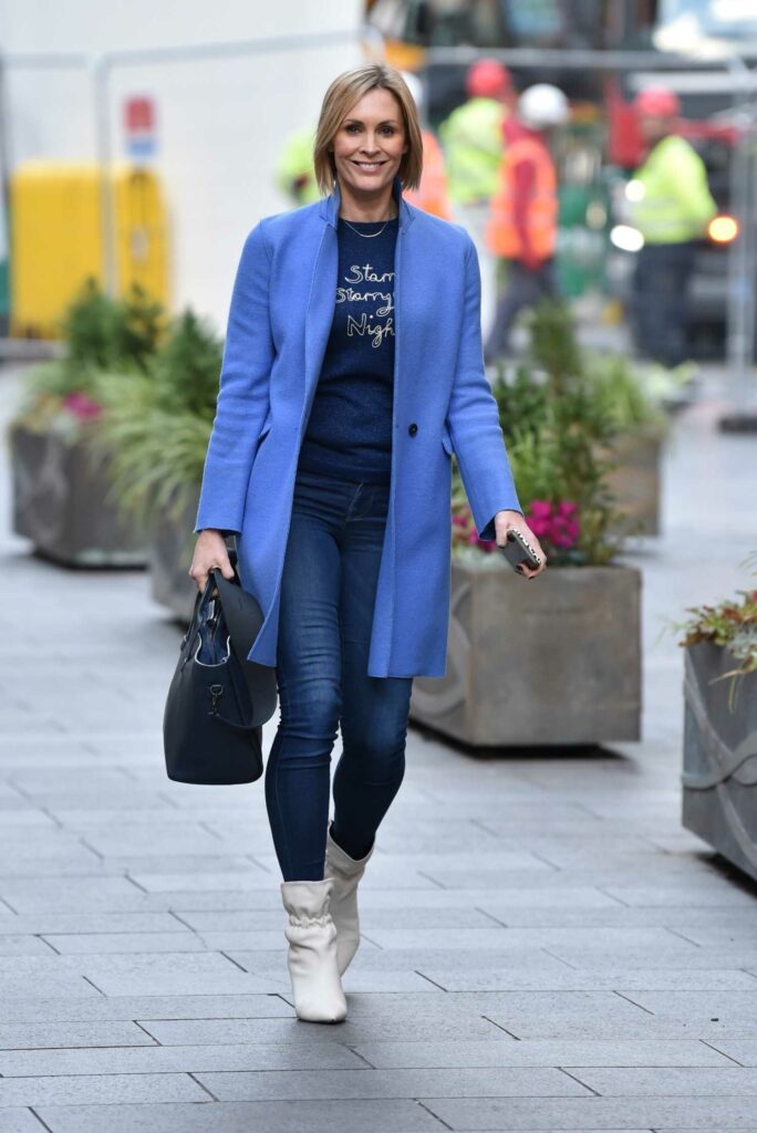 Jenni Falconer in a Light Blue Coat