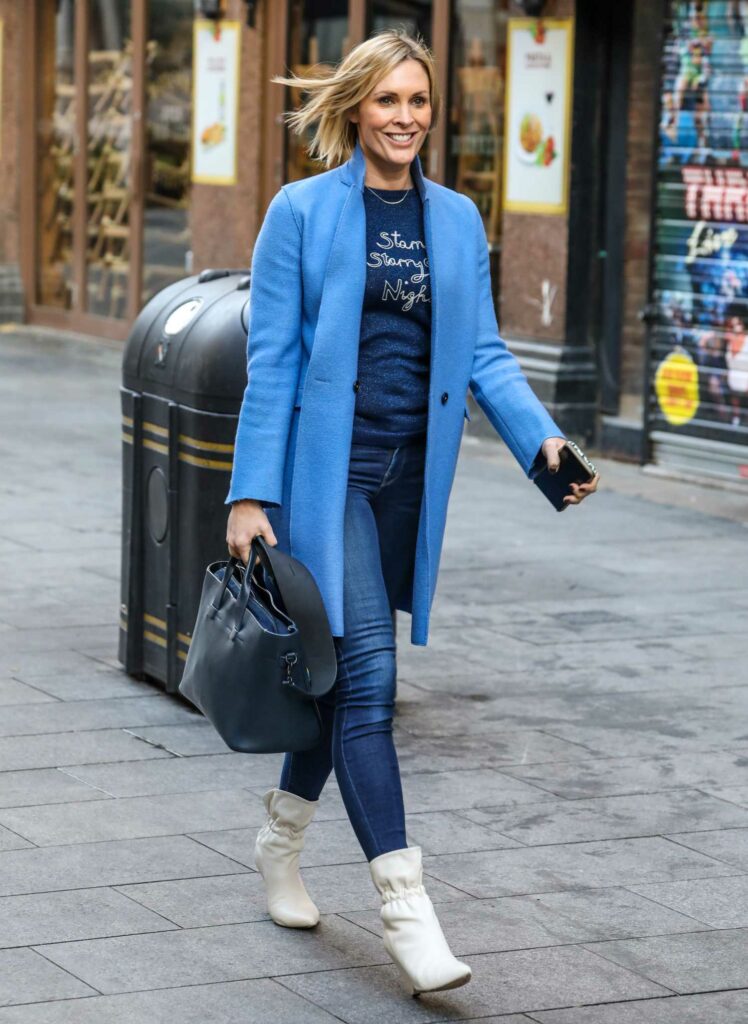 Jenni Falconer in a Light Blue Coat