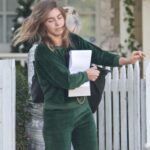 Julianne Hough in a Green Sweatsuit Leaves Her Mother’s House in Studio City