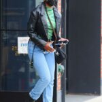 Justine Skye in a Black Jacket Goes Shopping at a Local Boutique in New York