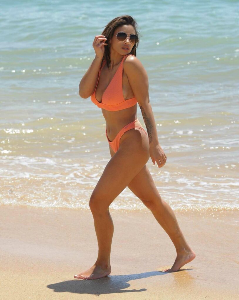 Kayleigh Morris in an Orange Bikini