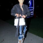 Keyshia Cole in a Protective Mask Arrives at BOA Steakhouse in Hollywood