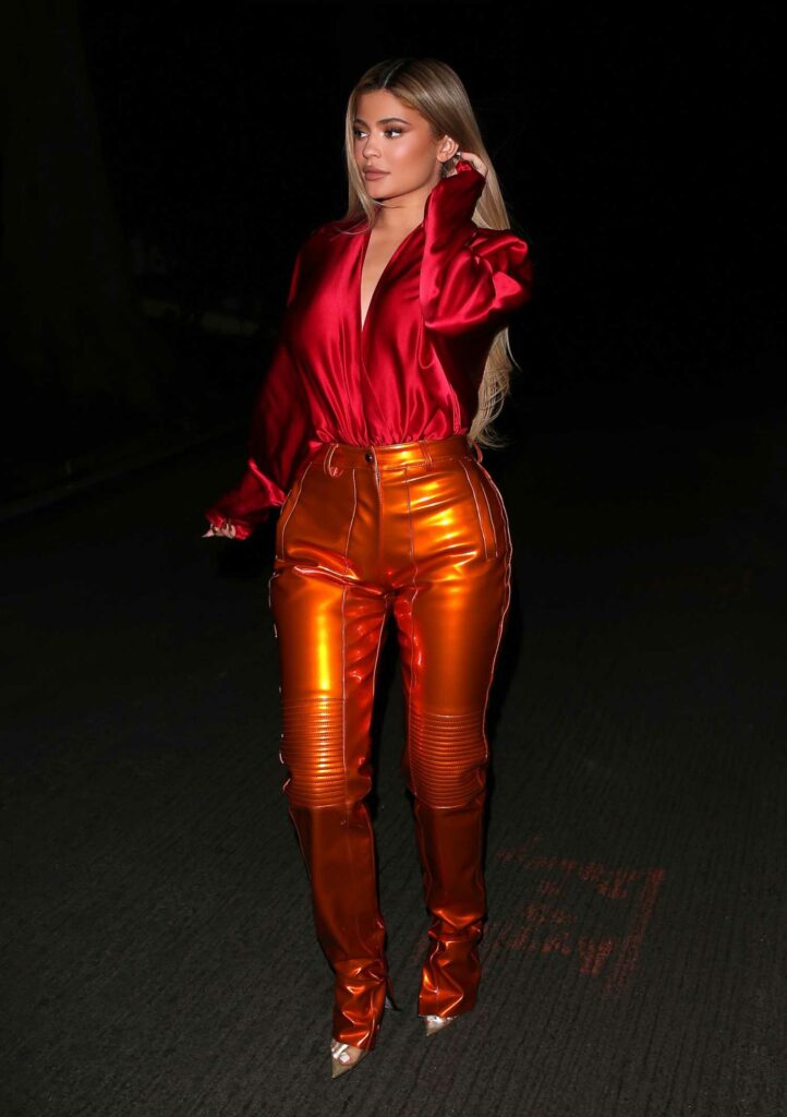Kylie Jenner in a Red Blouse