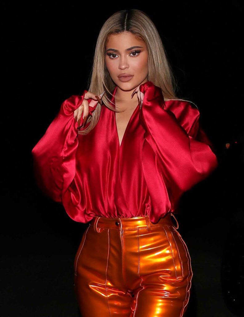 Kylie Jenner in a Red Blouse
