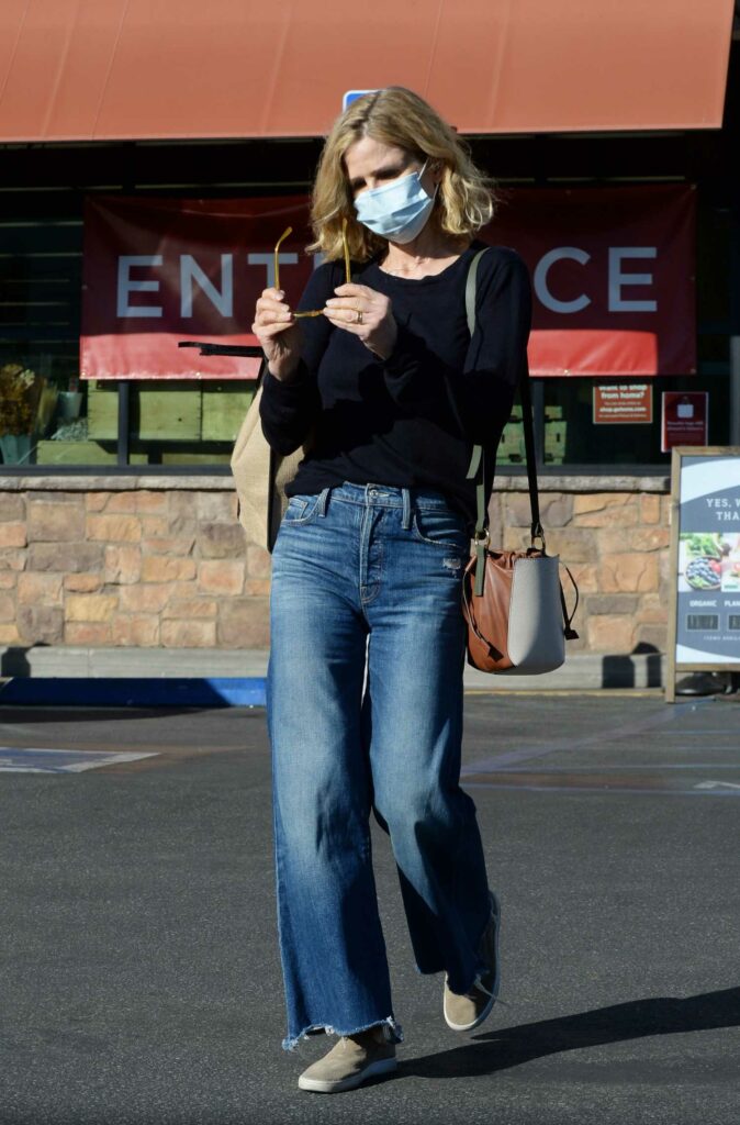 Kyra Sedgwick in a Protective Mask