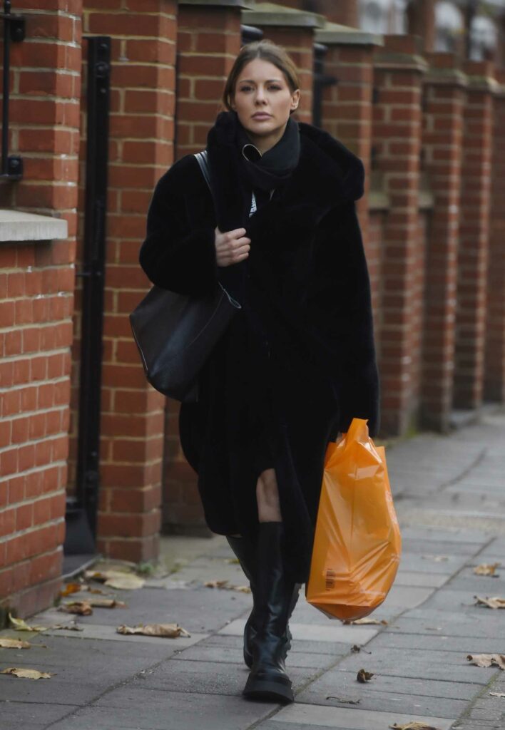 Louise Thompson in a Black Fur Coat